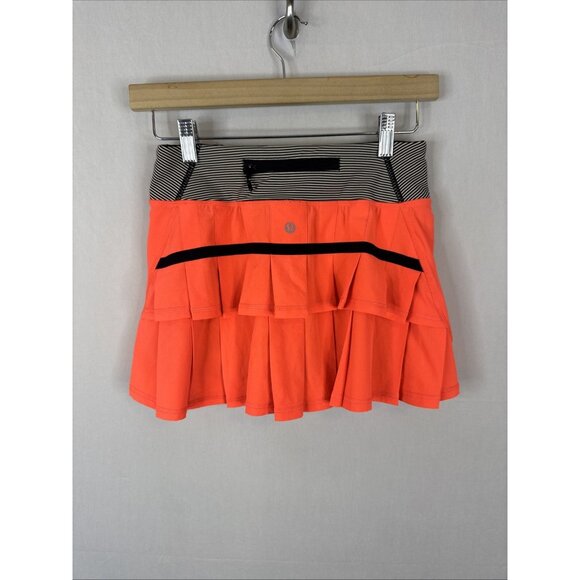 Lululemon Pants - Lululemon Neon Orange Tennis Skirt Size 2 Built In Shorts